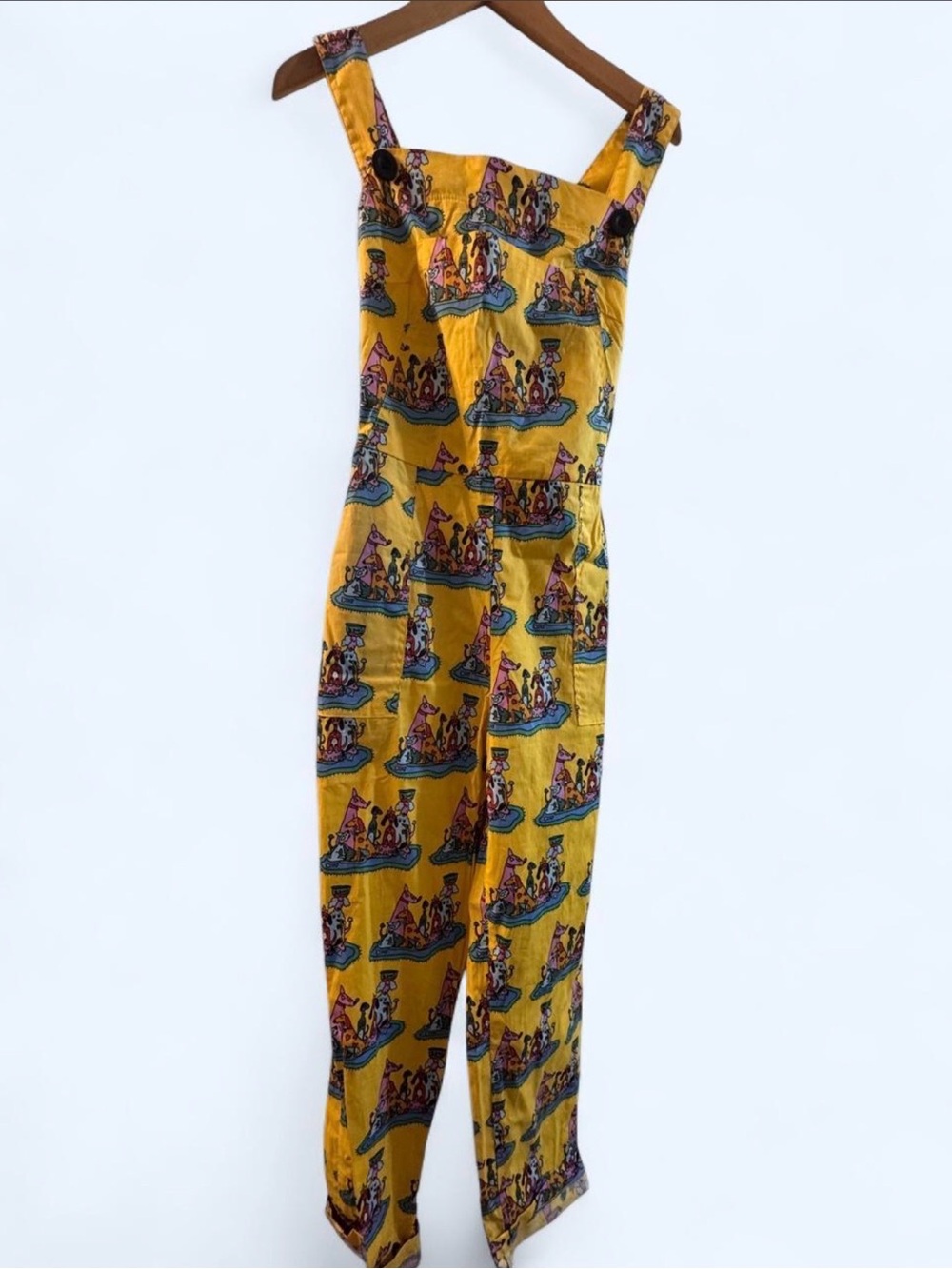 Nooworks Yellow Printed Strap Jumpsuit